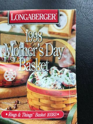 Longaberger handwoven basket 1998 w/plastic liner and cloth liner w/pockets 3