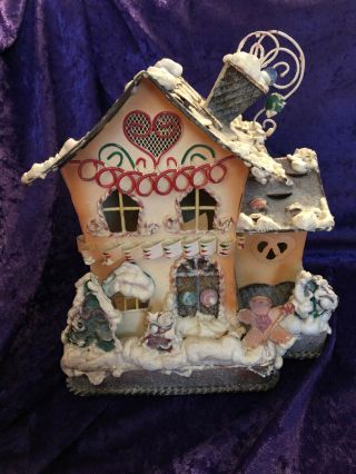 Home Interior Christmas Gingerbread House Candle Votive Holder Tin Lantern