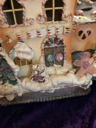 Home Interior Christmas Gingerbread House Candle VOTIVE Holder Tin Lantern 2