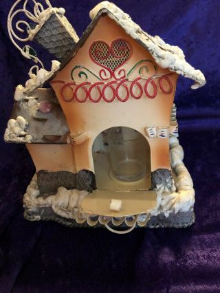Home Interior Christmas Gingerbread House Candle VOTIVE Holder Tin Lantern 3