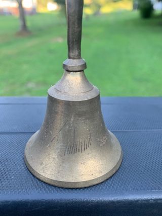 Vintage brass bell 2 inch diameter 6 inches tall old school bell Service Desk 2