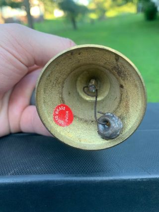 Vintage brass bell 2 inch diameter 6 inches tall old school bell Service Desk 4