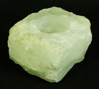 Natural White Quartz Crystal Candle Holder