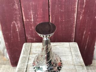 Vintage Silverplated Mini Vase/Cup,  Art Nouveau Floral Design Scalloped Edge 5
