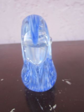 Hand Blown Art Glass Blue and White figurine/paperweight squirrel 3