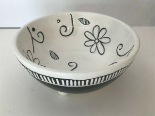 Bella Casa By Ganz Footed Coupe Bowl Black & White