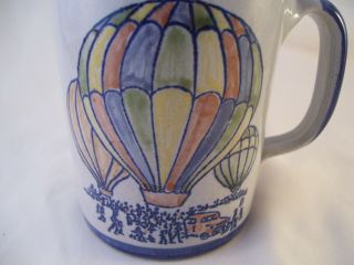 Louisville Stoneware Blue Coffee Mug Hot Air Balloon Race Kentucky Derby USA 4