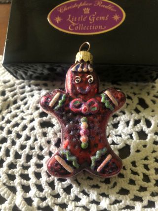 Christopher Radko Ornament”little Gems Collection”gingerbread Man