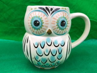 Owl Love The Moment Blue White Ceramic Coffee Tea Mug Cup By Natural Life