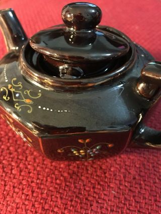 Vintage Little Brown Floral Teapot 1 Cup Japan