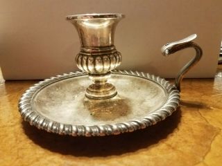 Vintage Silver Plated Candle Stick Holder European Markings