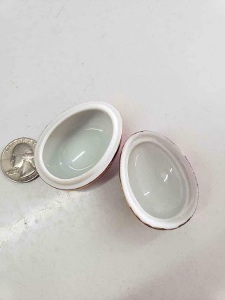 Limoges France Porcelain Miniature Egg Shaped Trinket Dish w Lid Box 3