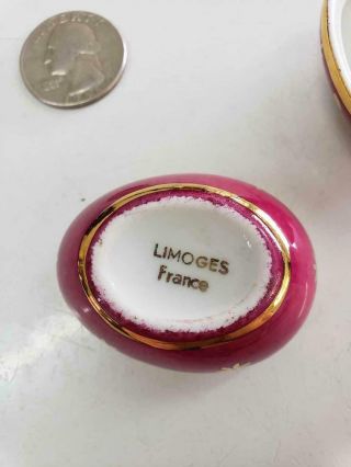 Limoges France Porcelain Miniature Egg Shaped Trinket Dish w Lid Box 4