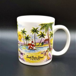 South Padre Island Texas Tea Coffee Mug Cup Ocean Bay Seashell Sailboat Beach M7