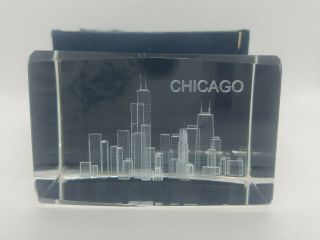 Chicago Il Laser Etched 3d Paperweight