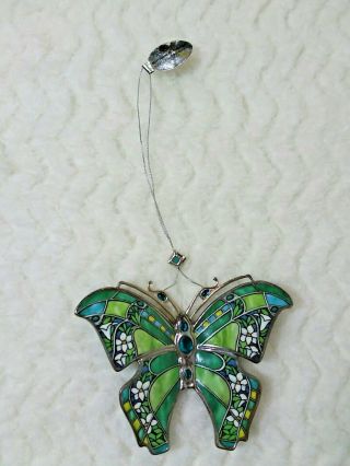 Bradford Heirloom Radiant Lily Silken Wings F/ Set 2 Porcelain Ornament Green