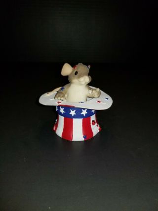 Fitz & Floyd Charming Tails " I Want You " Mouse In Patriotic Hat