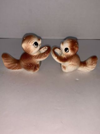 Vintage Hanging Squirrel Salt And Pepper Shakers No Tree