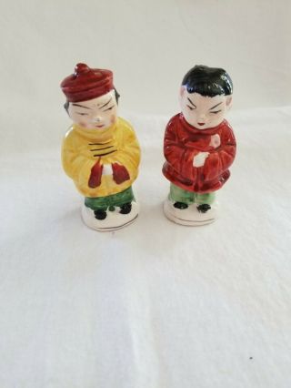 Vintage Oriental Man And Woman Salt And Pepper Shakers Japan