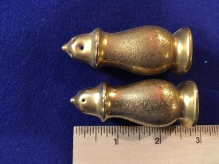 Pair Gold Pickard Salt And Pepper Shakers No Damage