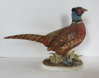 Lefton Bisque Porcelain Ring Neck Pheasant Hand Painted Figurine Kw769a