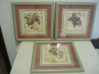 Home Interiors Set Of 3 Fruit Pictures: Apple,  Grape,  Lemon