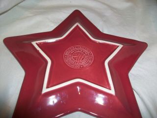 Longaberger Woven Traditions Paprika Pottery Star Plate Maroon 3