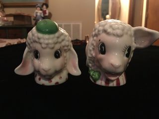 Adorable,  Vintage,  Lamb Salt And Pepper Shakers