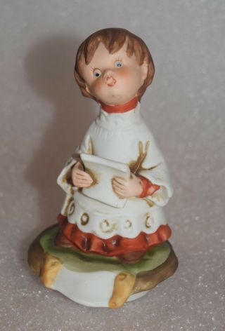 Vtg Holland Mold Style Ceramic Christmas Carol Singer Boy 5 "