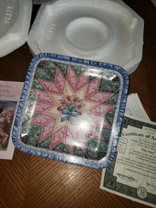Bradford Exchange Mary Ann Lasher Cherished Traditions The Star Quilt Plate