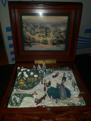 Thomas Kinkade St Nicholas Have Yourself A Merry Little Christmas Wood Music Box
