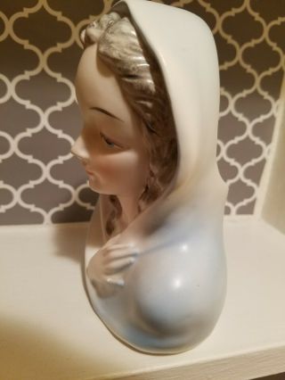 Vintage Madonna Religous Virgin Mary Catholic Head Vase Ceramic Enesco Planter 5