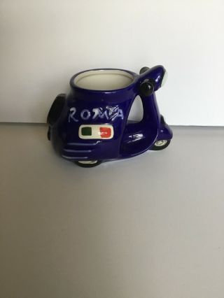 Roma Scooter Coffee Tea Mug Blue Ceramic