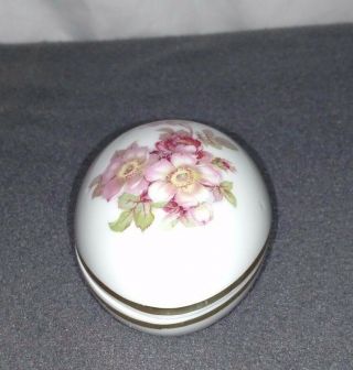 Gerold Porzellan Porcelain Egg - Made In West Germany,  Vintage,  Floral W/ Lid