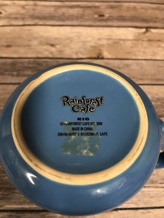 Rainforest Cafe Rio Large Blue Coffee Tea Cup Mug Parrot 16 oz 5