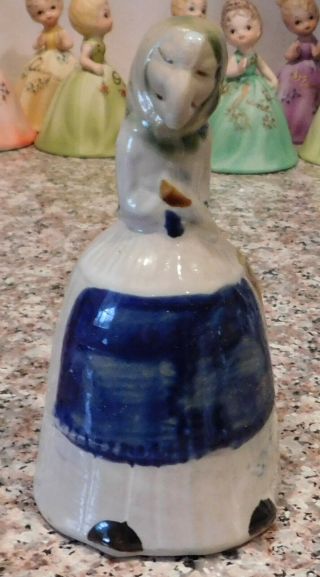 Stoneware Hp Bell Ugly Old Witch Lady Figurine Bell