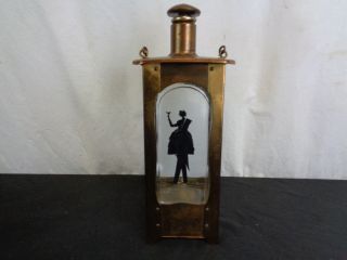 Vintage Brass Liquor Bottle Decanter Wind - Up Music Box Lantern (hky53 - 576)