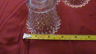 Vintage Clear Diamond Point Glass Peg Candle Votive Cup,  AQ2 4