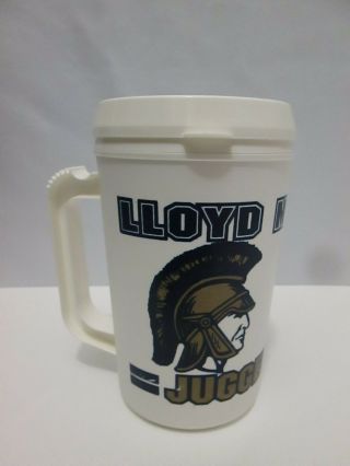 Vtg Plastic 22 Oz Insulated Coffee Cup/mug W/lid Lloyd Memorial Juggernauts