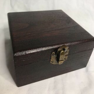 Vintage Hand Made Wood Box With Latch 4 1/2” X 4 1/2”