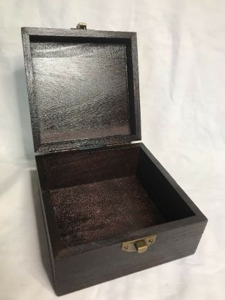Vintage hand made Wood Box with Latch 4 1/2” X 4 1/2” 2