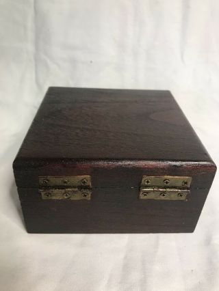 Vintage hand made Wood Box with Latch 4 1/2” X 4 1/2” 3