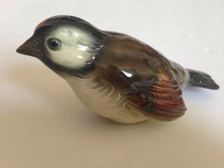 Vintage Goebel Brown Sparrow Chickadee Bird Figurine Porcelain Cv 75 W.  Germany