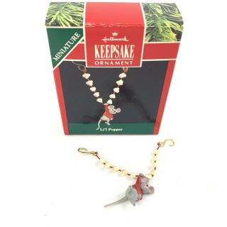 Hallmark 1991 Lil Popper Mouse Popcorn String Miniature Christmas Ornament