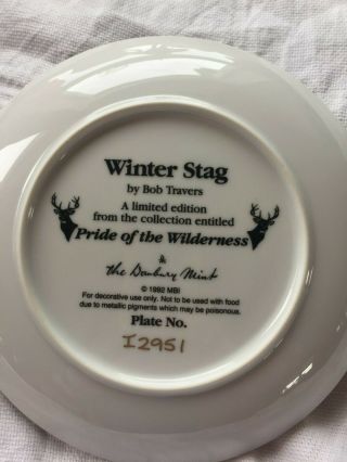 Danbury - Deer Plate - Bob Travers - Pride of the Wilderness - Winter Stag 3