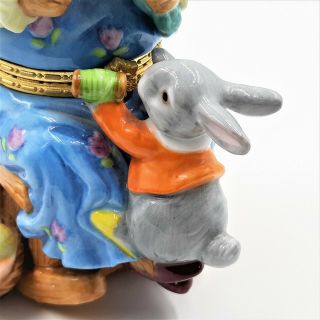 Mama Bunny Rabbit Baby Bunnies Rocking Chair Trinket Box Sewing Knitting CWC 7 