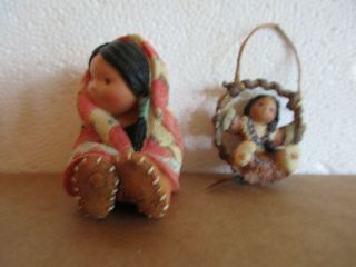 Enesco Friends Of The Feather " Wrapped In Love " 1994 & Little Indian On A Swing