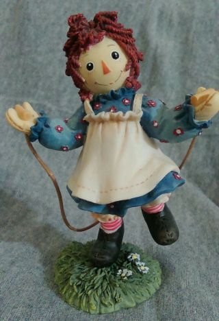" Hop Over Troubles With A Happy Heart Inside " Raggedy Ann Figurine