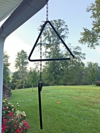 Classic Country,  Farm Ranch,  Rustic Style 9 " Triangle Dinner Bell & Ringer