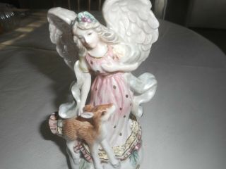 Fitz And Floyd Classics Peaceable Kingdom Angel With A Deer Bell 1999 2